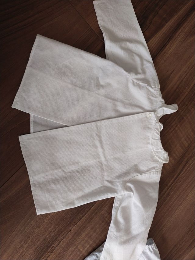 conjunto camisa y ranita, talla 6 meses