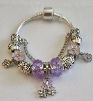 Oferta Pulsera de abalorios chapada plata ley  925