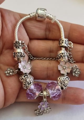 Oferta Pulsera de abalorios chapada plata ley  925
