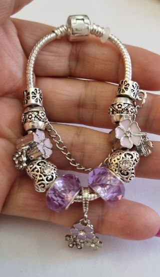 Oferta Pulsera de abalorios chapada plata ley  925