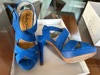 Sandalias de tacón azul