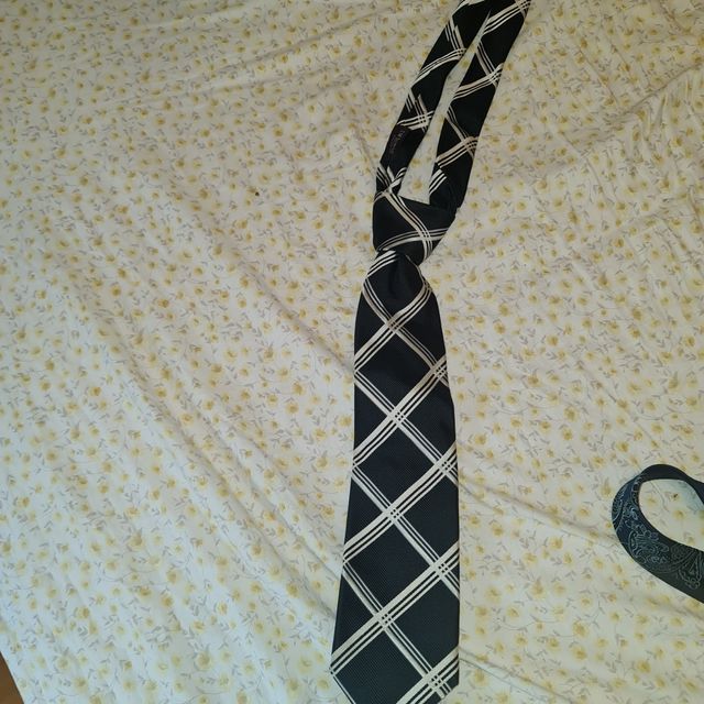 TM Lewis checked ties. black/white