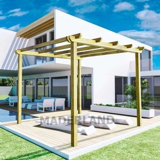Pérgola de Madera Maciza Pino Nórdico 3x3