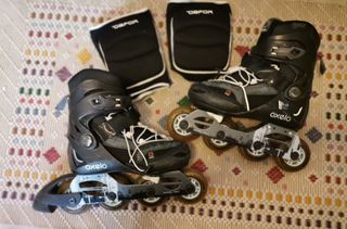 Pack patines + rodilleras + funda