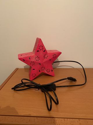 Lampada da tavolo a forma di stella glitterata