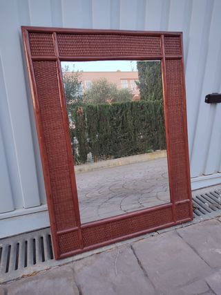 Espejo mimbre
