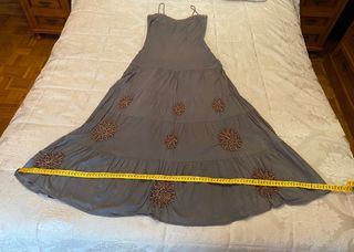 Vestido tirantes gris Zara Basic Nuevo