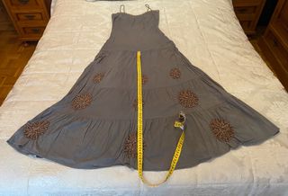 Vestido tirantes gris Zara Basic Nuevo