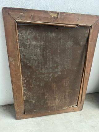 Magnífico cobre de Niño durmiendo sobre Cruz.