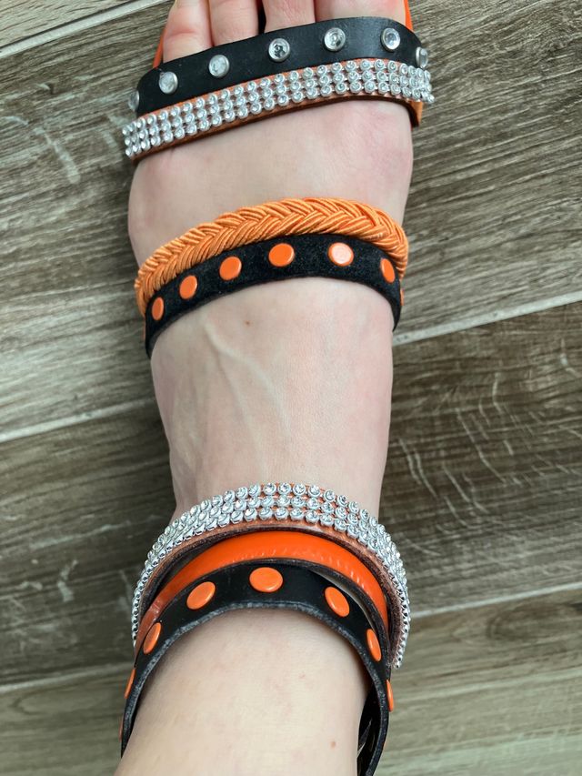 Sandali cafenoir nero arancioni taglia 37