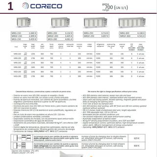 Mesa de congelacion Gastronorm