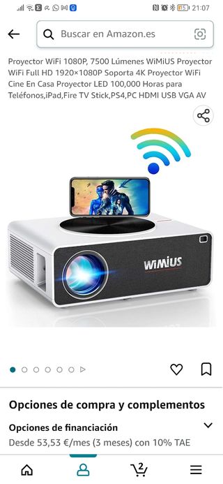 PROYECTOR WIMIUS K3 7500 Lúmenes