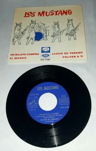 LOTE 4 SINGLES GUATEQUE LOS MUSTANG DISCOS VINILO