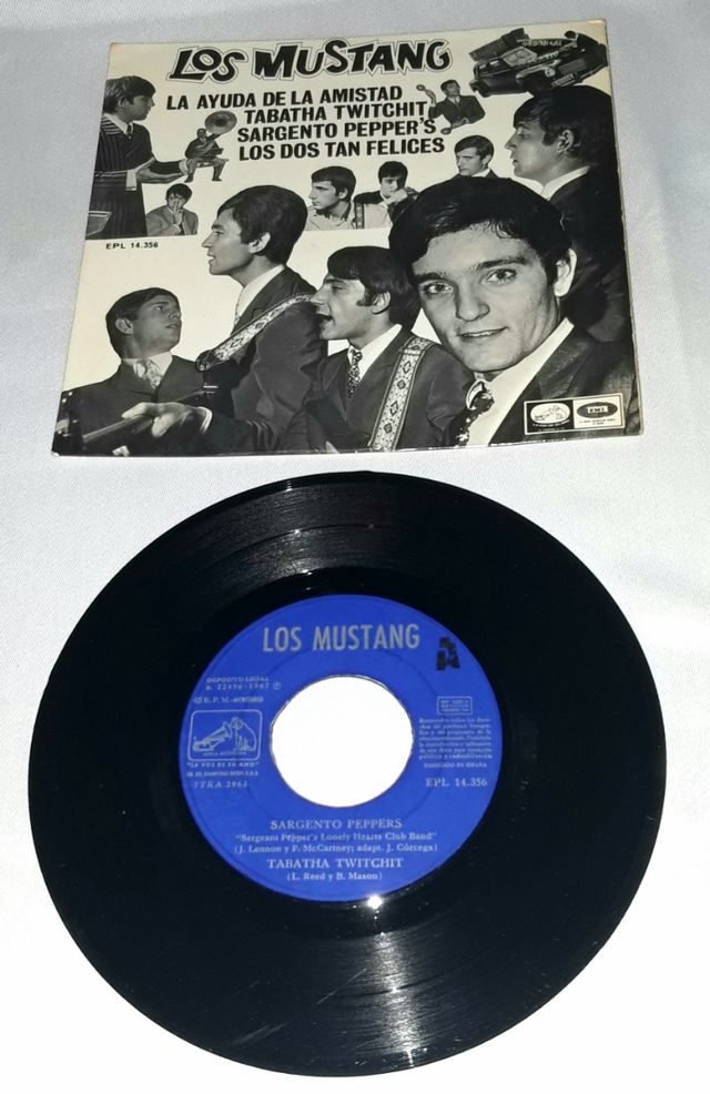 LOTE 4 SINGLES GUATEQUE LOS MUSTANG DISCOS VINILO