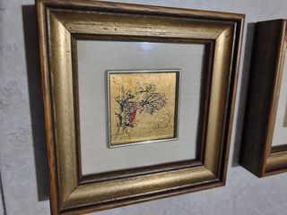 2 Quadretti 14×14 cad. Foglia oro 24KT