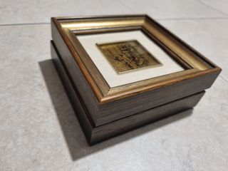 2 Quadretti 14×14 cad. Foglia oro 24KT