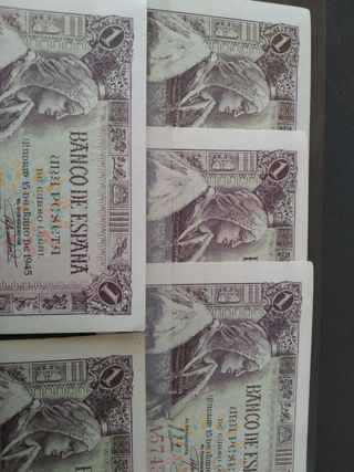 5 Billetes 1 PTA 1945 España