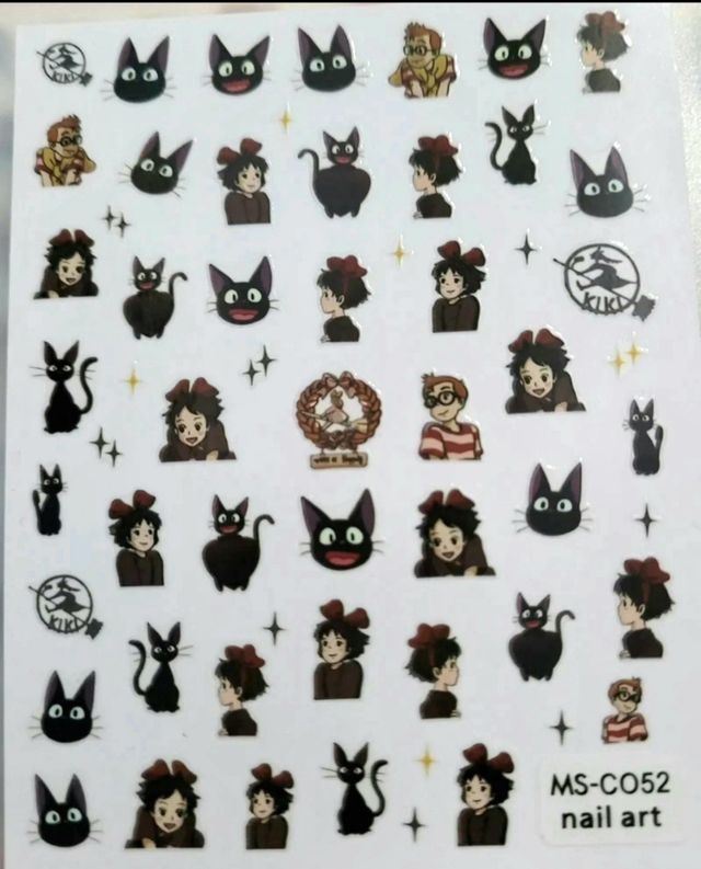 pegatinas de uñas sailor moon,sakura card,pokemon.