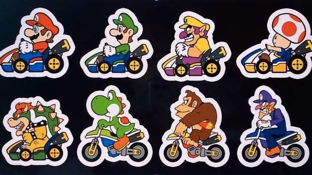 pegatina decoración coche Mario Kars