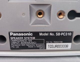 Equipo altavoces Hi-Fi y Home Cinema Panasonic.