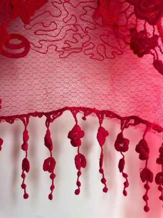 Stola foulard in pizzo rosso elegante – scialle