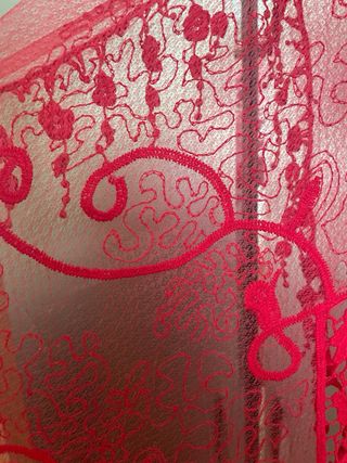 Stola foulard in pizzo rosso elegante – scialle