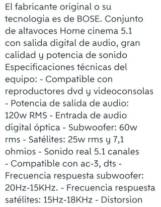 Subwoofer Woxter (Bose) ver fotos