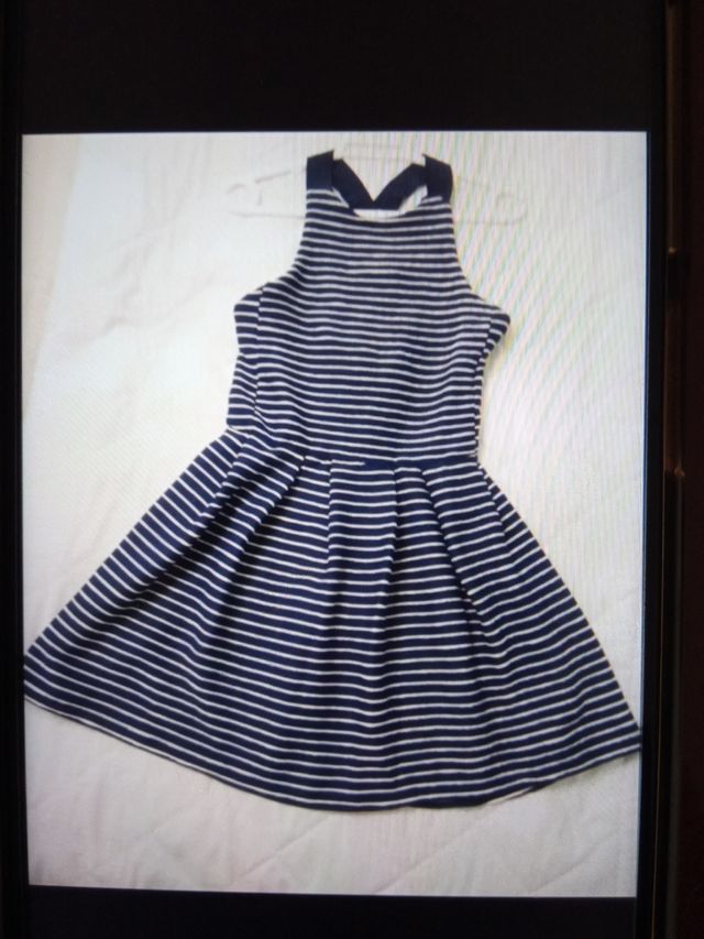 vestido nuevo azul marino rayas