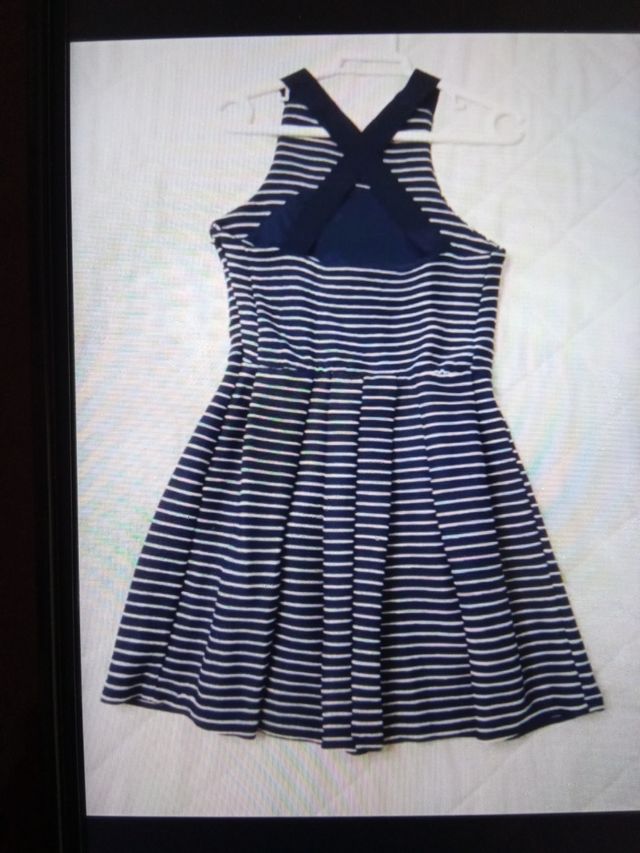 vestido nuevo azul marino rayas