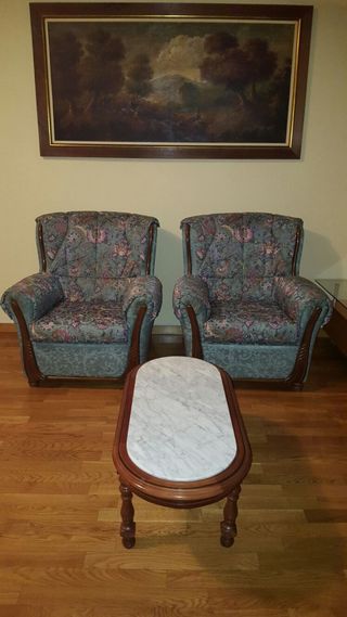 Conjunto sillones, sofa i mesita