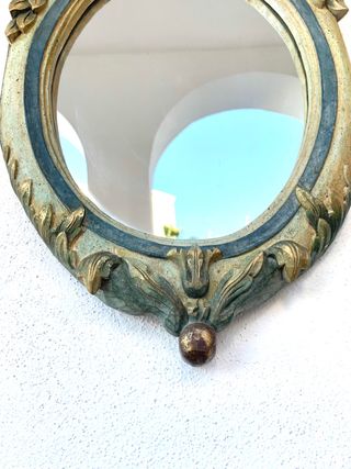 ESPEJO MADERA TALLADA POLICROMADO