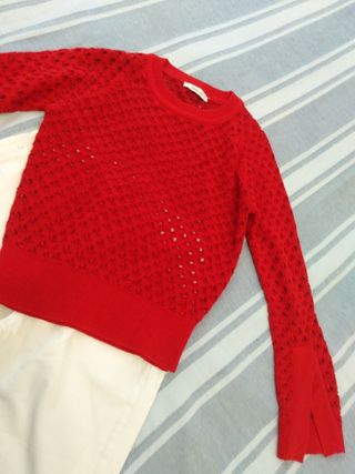 JERSEY CALADO ROJO ❤️ ZARA T. S