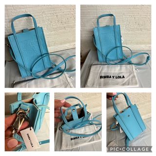 Bolso BIMBA Y LOLA PIEL AZUL NUEVO