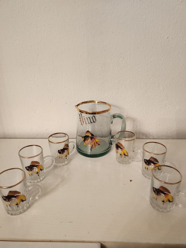 JUEGO CRISTAL JARRA Y JARRITAS PEQUEÑAS