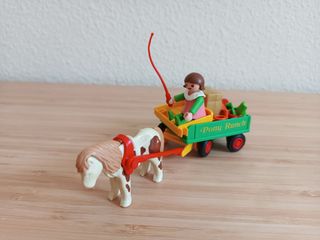 廃盤 playmobil Pony Ranch 3713 Vintage Playmobil 3713 Pony Ranch Wagon Horse Boy Girl W