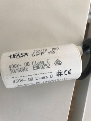 Condensador Arranque Motor LIFASA 252/1P