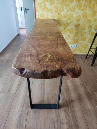 Barra madera maciza castaño