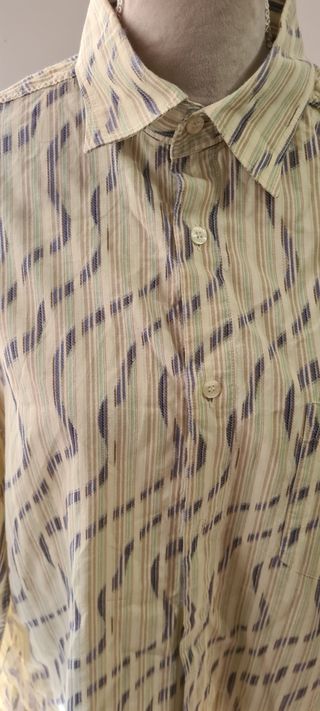 Missoni camicia uomo beige /blu a onde a rilievo