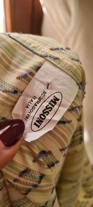 Missoni camicia uomo beige /blu a onde a rilievo