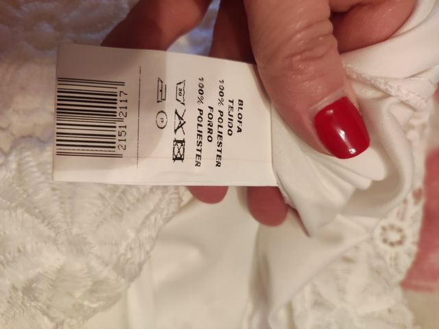 Falda de encaje blanco. Talla 48. Pilar Prieto