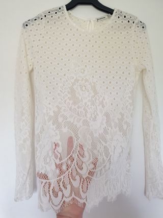 Top encaje color blanco