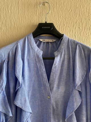 Camisa rústica volantes - Zara