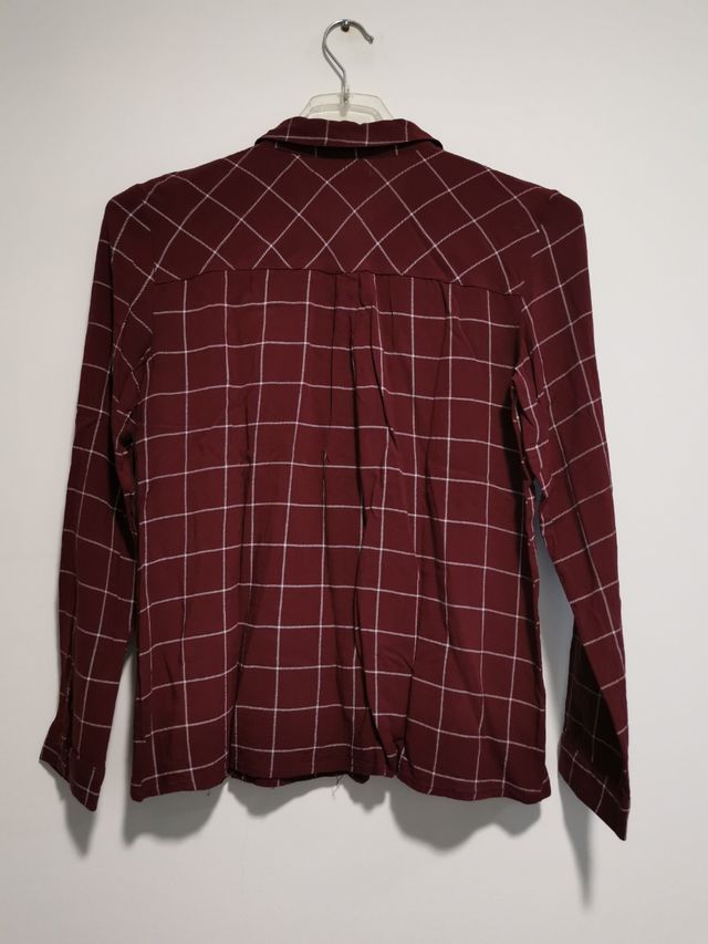 Camisa granate de cuadros talla M