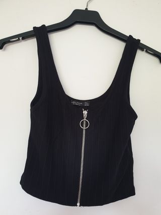 Top cremallera negro