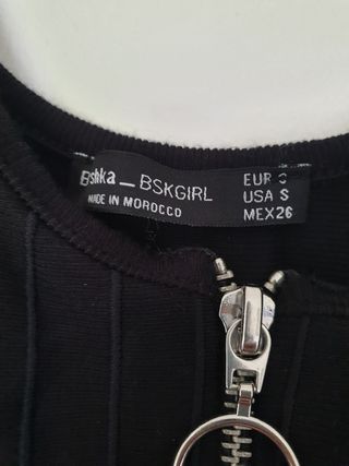 Top cremallera negro