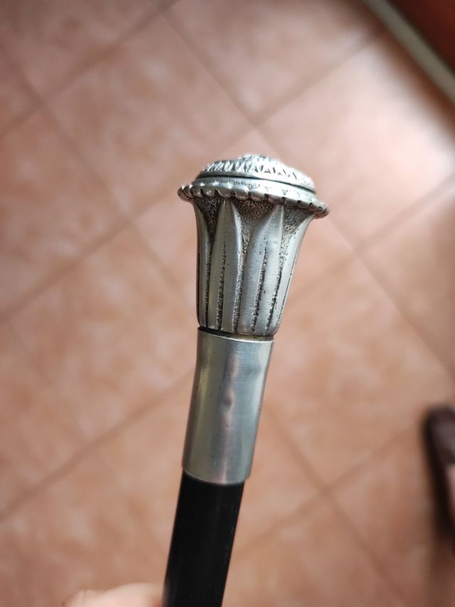 bastone da passeggio inglese ebano argento