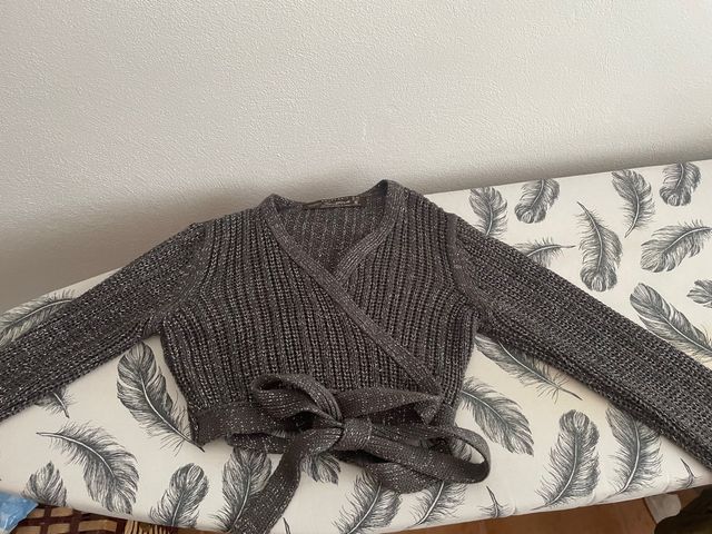 Chaqueta punto niña cruzada