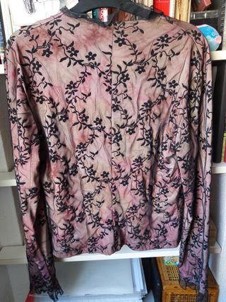 conjunto top y chaqueta encaje