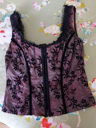 conjunto top y chaqueta encaje