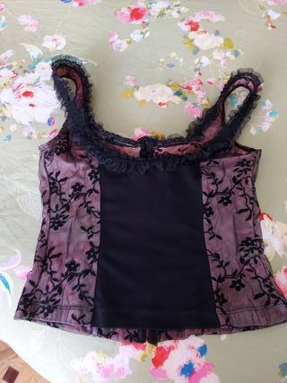 conjunto top y chaqueta encaje